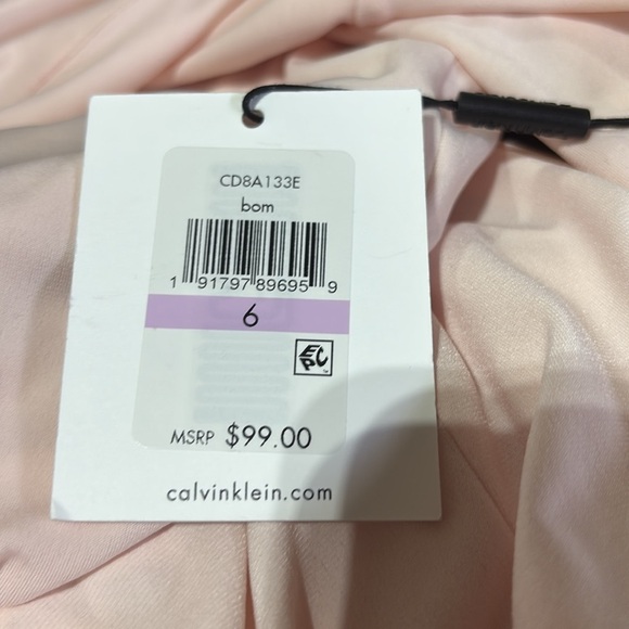 Calvin Klein Long butterfly ruffle sleeve,scoop neck,zipper back, lined, blush - Picture 10 of 11